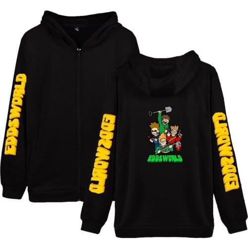 WAWNI Eddsworld Zipper Hoodie Cosplay Sweatshirts Hip Hop Clothes Men Womens Zipper Plus Volleyball Oversized Zip Sweatshirt