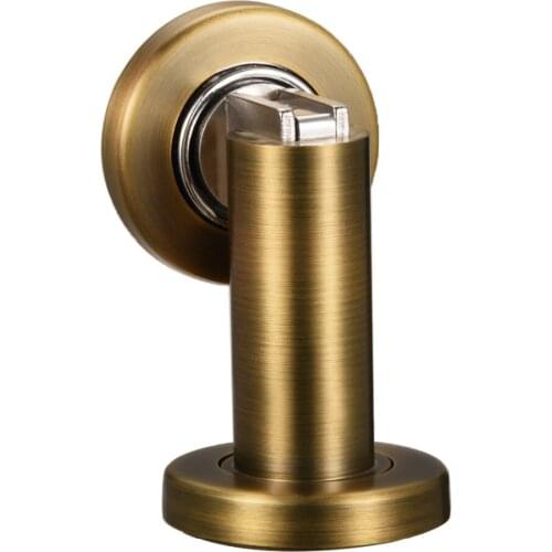 Uxcell Zinc Alloy Copper Tone Bronze Tone Brass Door Magnetic Catch Holder Stopper Floor Mount Doorstop Brushed Conceal Screw