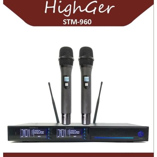 HighGer New High Quality Professional Dual Wireless Microphone System stage performances a two wireless microphone Karaoke KTV