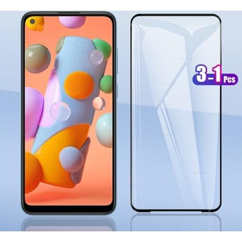 3 Pcs For Samsung Galaxy A11 SM-A115F/DS 6.4" Full Cover Tempered Glass Screen Protector Explosion-proof Protection Film