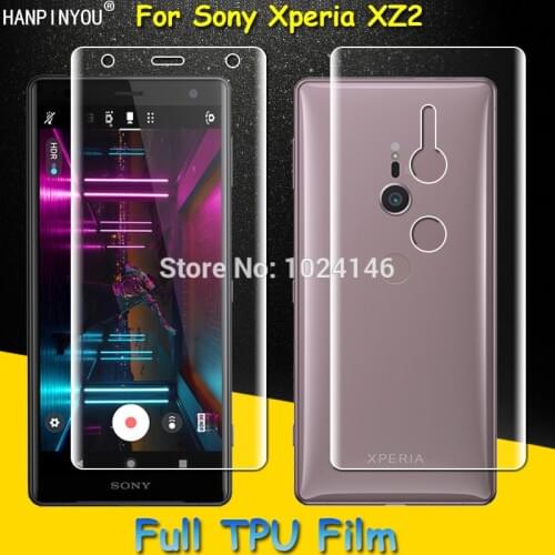Front / Back Full Coverage Clear Soft TPU Film Screen Protector For Sony Xperia XZ2 5.7" Cover Curved Parts (Not Tempered Glass)