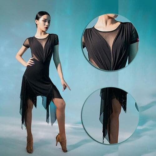 Latin Dance Dress Women Short Sleeve Latin Dance Tops for Ballroom Samba Tango Chacha Dancing Performamnce L9960