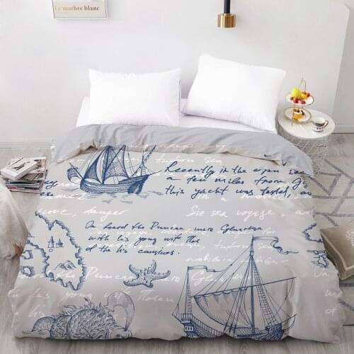 1PCS Duvet Cover,3D Luxury Printing Quilt Cover 240x220/200x200/140x200/180x210,Sailing log Bedding King/Queen/Double,Drop Ship