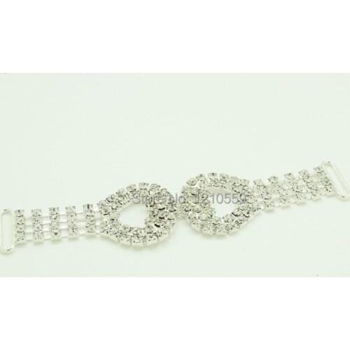 10 Pieces Long Design Rhinestone Buckles For Ribbons