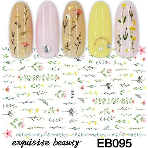 10PCS Cartoon Animal Nail Sticker 3D Simulation Flower Rendering Nail Design Slider Chrysanthemum Leaf Nail Art Decoration Decal