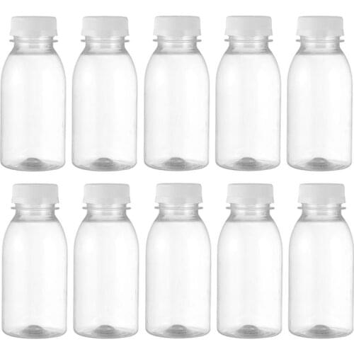 10Pcs Transparent Water Bottle Plastic Beverage Bottles 250ML Plastic Milk Bottle And Beverage Bottle