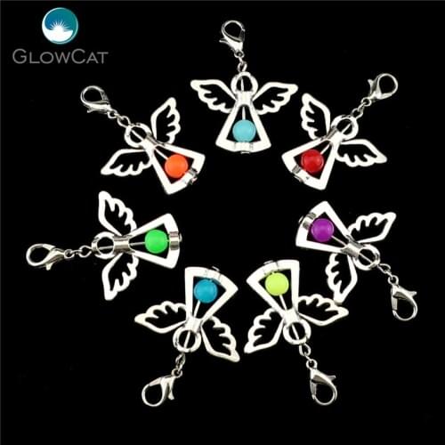 14pcs Charms Handmade Colorful Acrylic Beads Charm Guardian Angel Wings Diy Pendant For Jewelry 22526