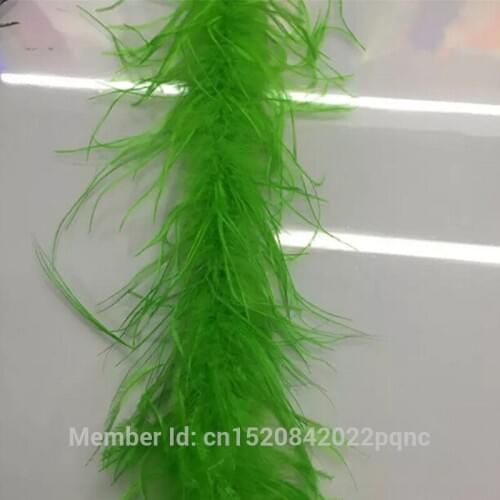 2 Meter fluffy Apple green ostrich feather boa skirt Costumes Trim for Costume Shawl Ostrich Feather Boa wedding decorations