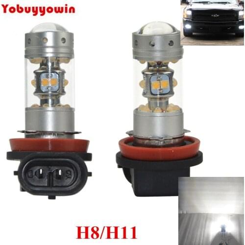 2pcs 6K White H11 H8 28 Powerful Chip 140W LED Car Fog Driving Light DRL Running Bulbs+Canbus Decoder For European Cars No Error