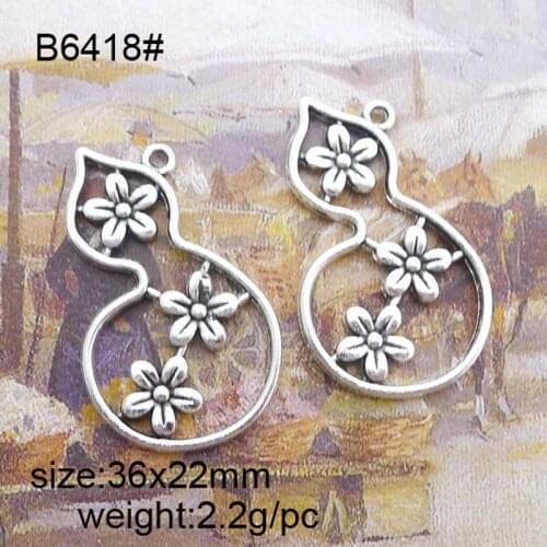 25pcs/lot Antique Silver Plated Cucurbit / Calabash Alloy Charms For Earring Necklace Jewelry Making