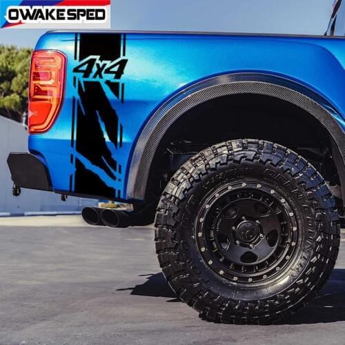 4X4 Off Road Stripes Both Side Car Rear Tail Decor Vinyl Decals Pickup Trunk Decor Stickers For Ford F-150 Ranger