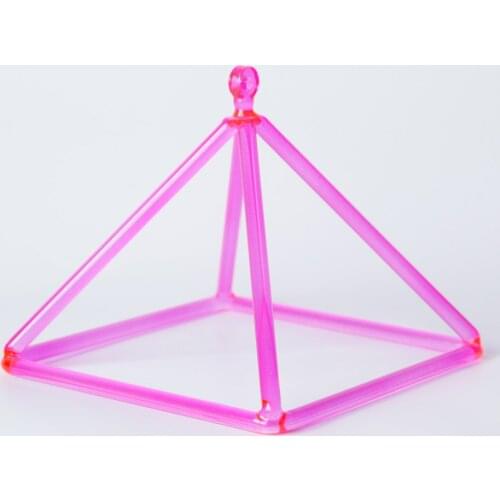 5" Pink Color quartz crystal singing pyramid for therapy healing - sound healing
