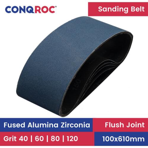 5 Pieces 100 x 610mm 4'' x 24'' Sanding Belts Zirconia Blue Sander Belt Grit 40 60 80 100 120 150 180 240 320 Abrasive Belt