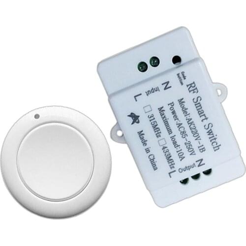 AC85-250V 433Mhz Remote Control 1 Channel Relay Receiver Module Light Switch