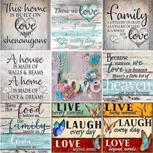 DIY 5D Diamond Painting Text Version Diamond Embroidery Butterfly Cross Stitch Full Round/Square Drill Resin Home Decor Art Gift