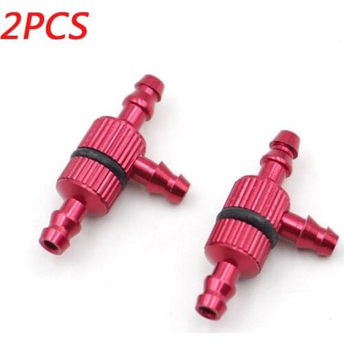 2pcs Aluminum T Type 3 Way Fuel Pipe Nozzle with Fuel Filter Filling Nozzle Gasoline Glow Gas Fuel Jointer for RC Airplane