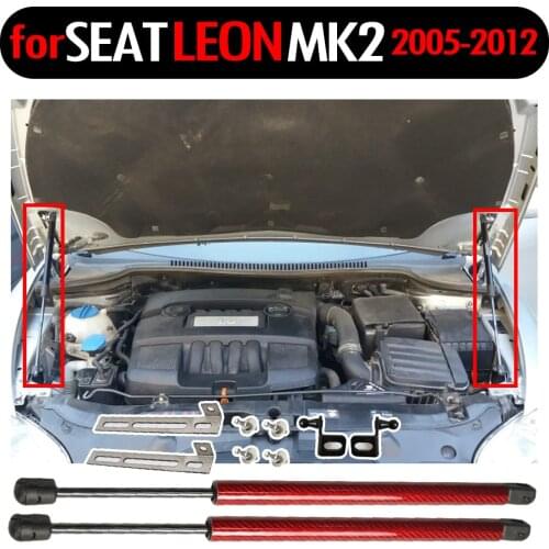 Carbon Fiber Shock Damper for SEAT LEON MK2 1P 2005-2012 Car Styling Front Bonnet Modify Gas Struts Lift Support Gas Springs