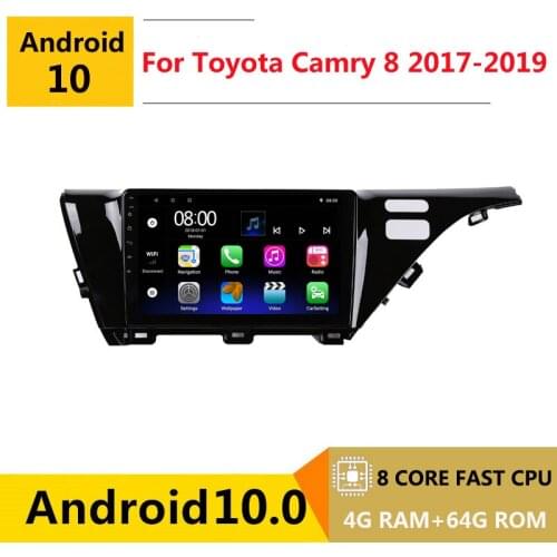 2 din 8 core android 10 car radio auto stereo for Toyota Camry 8 XV 2017 2018 2019 navigation GPS DVD Multimedia Player carplaly