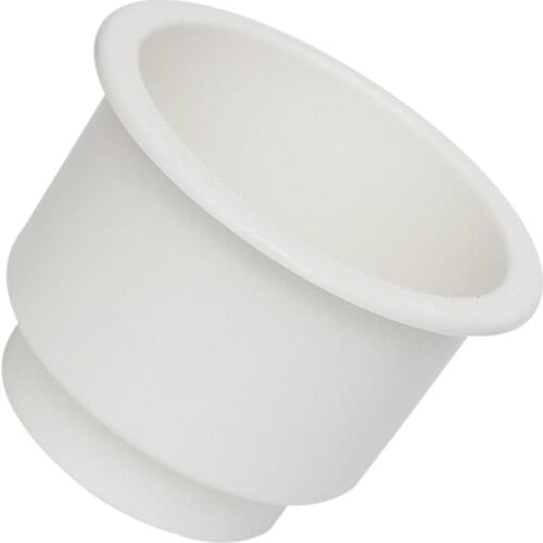 White No Holes Recessed Cup Drink Holder for Marine Boat Car RV