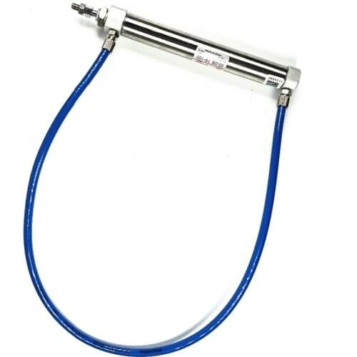 CDJ2B16-100-B 16mm Bore 100mm Stroke 1.0Mpa Pneumatic Cylinder w Blue 6mmx4mm PU Tube Pipe