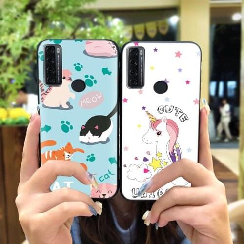 Black Case Shockproof Phone Case For TCL 20 SE Silicone Cover For Boy For Woman Anti-knock Gift