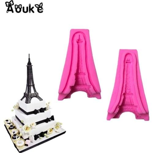 Eiffel Tower 3D Shape Silicone Mold Cookie Fondant Cake Molds Chocolate Pudding Mould DIY Candy Pastry Kitchen Baking Tools X137