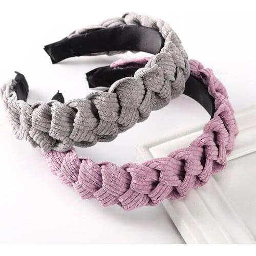 Haimeikang Wide Knitting Headbands Women Fashion Hair Band Hair Hoop For Girls Solid Color Autumn Winter New Hair Accessories