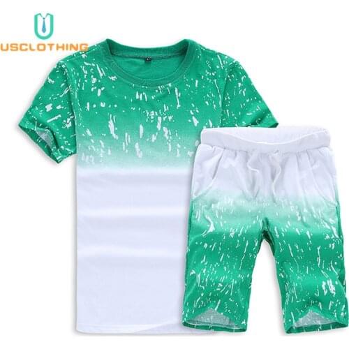 2Pieces Tshirt Men Shorts Tracksuit Sportsuits Set Men Brand Suits Summer 2PC Top Short Set Mens Fashion 2 Pieces T-shirt Shorts