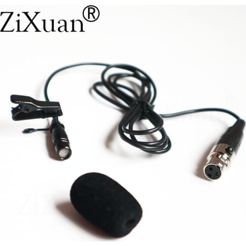 Condenser Lavalier Microphone Lapel Tie Clip Microphone 3Pin Mini XLR TA 3F For AKG Samson Wireless Black