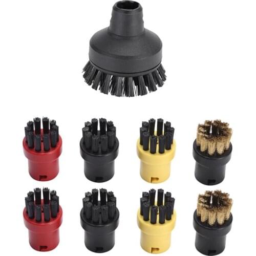 For Karcher SC1 SC2 SC3 SC4 (1 Large 8 Small) Round Brush Cleaning Brush for Household Steam Cleaner Cleaning Nozzle