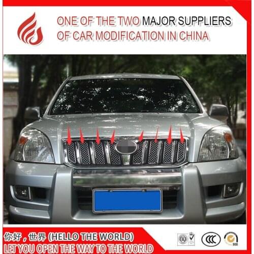 Stainless steel modification car front grille racing grills grill cover trim for Prado 2700 FJ120 2003 2004 2005 06 07 08 2009