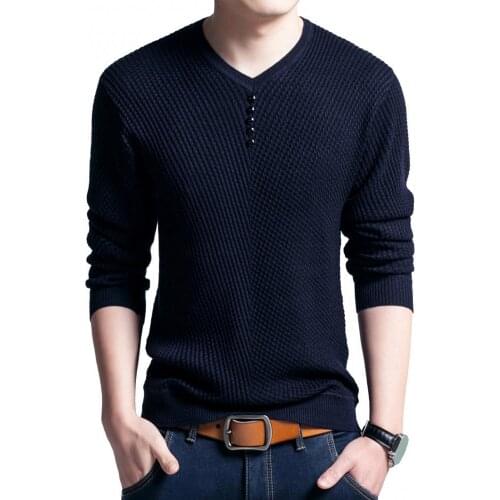 2021 Autumn New Men Sweater Solid Color O Neck Long Sleeve Jumper Knitted Pullover Slim Base Sweater