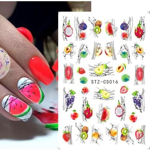 Fruits Summer Decals Sticker For Manicure Diy Avocado Pawpaw Summer Green Nail Inspiration Gel Polish Nail Slider