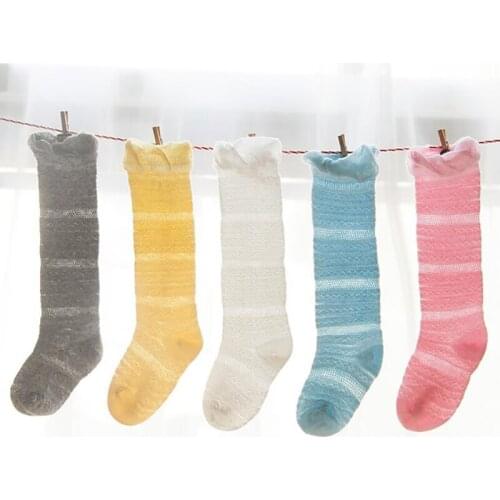 Baby Fashion Newborn Stocking Soft Cotton Summer Mosquito Tights Thin Section Mesh Breathable Baby Long Knee Stockings
