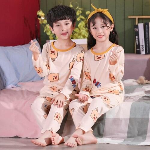Autumn Winter Children Pajamas Long Sleeve Cartoon Kids Catamite Girl Clothes Suit Lovely Childrens Pyjamas Boy Home Clothes
