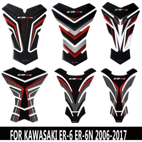 Suitable for Kawasaki ER-6 ER-6N 2006-2017 Motorcycle 3D Carbon Fiber Appearance Fuel Tank Pad Protection Decal Sticker Shell
