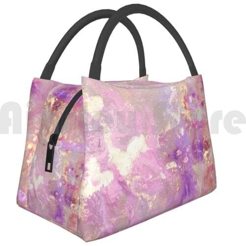 Portable Insulation Bag Romantic Soul Marble Contemporary Decorative Romantic Pink Quartz Rosegold Modern