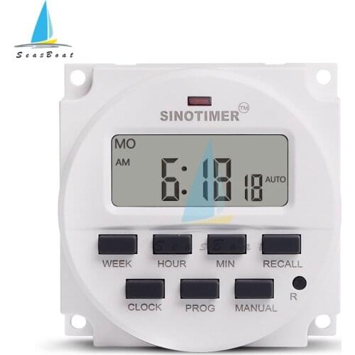 TM618N DC 12V 24V AC 110V 120V 7 Days Programmable Smart Timer Switch Voltage Output Digital Time Relay Control Timer Switch