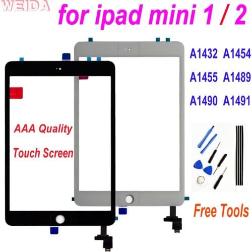 For iPad Mini 2 1 Touch Screen Digitizer with Home Button for iPad Mini 1 A1432 A1454 A1455 ipad Mini 2 A1489 A1490 A1491 Glass