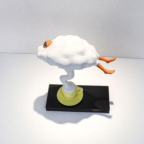 Nordic Swimming Abstract Character Statue Sculpture Coffee Cup Girl Living Room Ornaments Resin Arts Crafts Figurine Home Decor