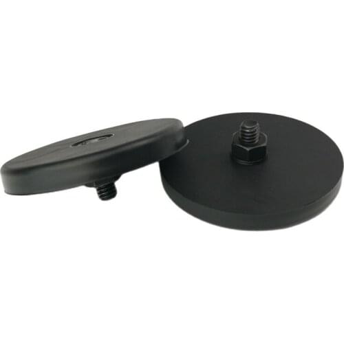 2pcs D60mm Super Powerful Neodymium Magnetic Base with 1/4inch Thread and Coated Rubber for Camera Video Led Signal Working Lamp