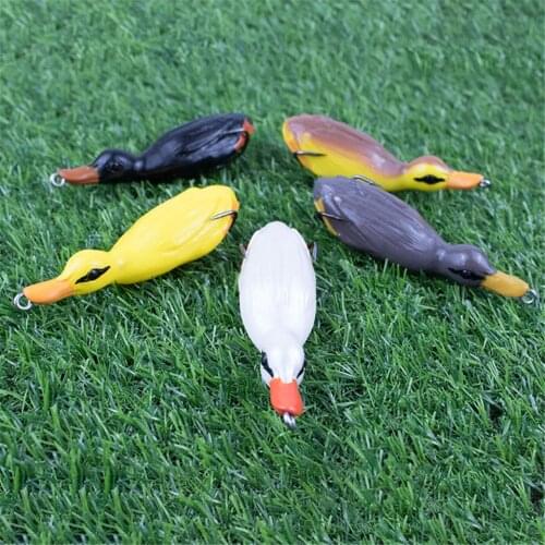 SWOLFY New Surface Duck Frog Lure Soft Fishing Lures 110mm/22G Top Water Snakehead Bait Floating Baits For Bass Pike Catfish