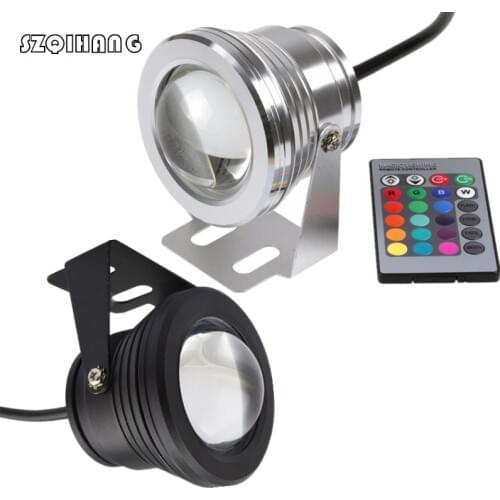 AC/DC12V Outdoor Underwater Lighting 10W RGB Underwater LED Spot Light Flood Light Color Changing Lamp IP65 waterproof for Pond