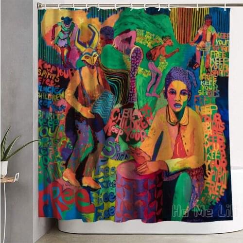 Soul Of A Nation Design Unique Waterproof Shower Curtain Bathroom Accessories