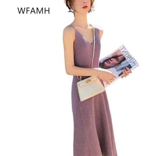 Модные трикотажные платья Wfamh China At AliExpress