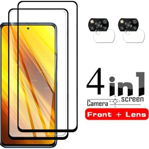 4 in 1 Protective Glass ON For Xiaomi PocoX3 Screen Protector Tempered Glass For MI Poco X3 PocoX3 camera Lens Glass film