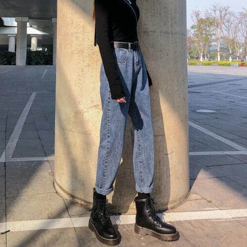 Woman Jeans Pants Womens High Waist Jeans Loose plus Size Clothing Straight-Leg Pants Long Harem Pantalones Vaqueros Mujer