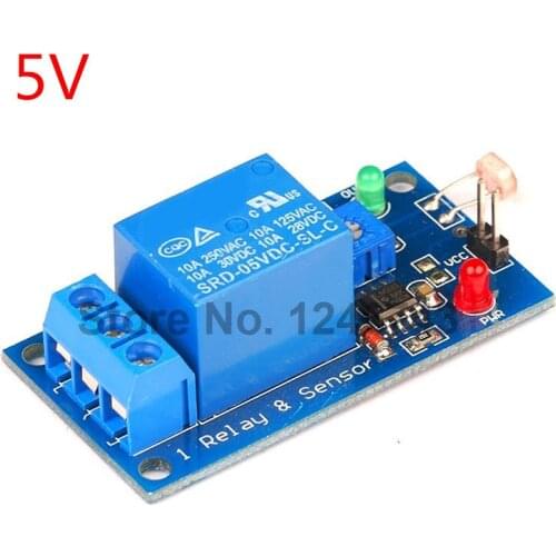 1 Channel DC 5V Photoresistor Relay Module Light Detection Photosensitive Sensor Board