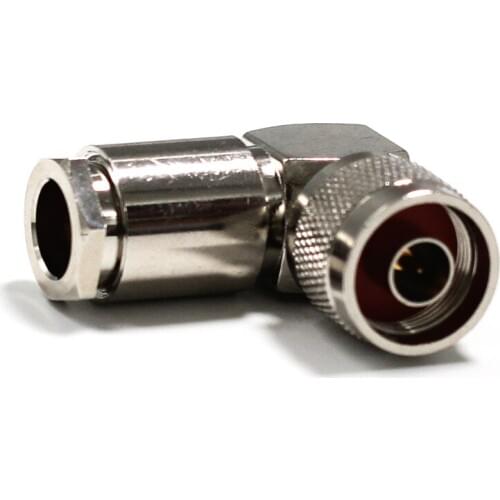 1pc N Male Plug RF Coax Convertot Connector Clamp for RG8 RG213 LMR400 Cable Right Angle Nickelplated NEW wholesale