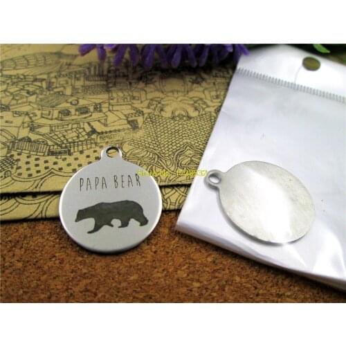 10pcs-stainless steel Charms "papa bear"DIY Charms Pendants for necklace/bracelet/keychain DIY jewelry